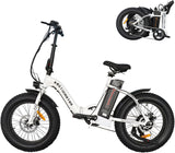 Aostirmotor Folding Electric Bike 20 inch Fat Tire Electric Bicycle with 500W Motor, 36V 13AH Removable Lithium Battery for Adults