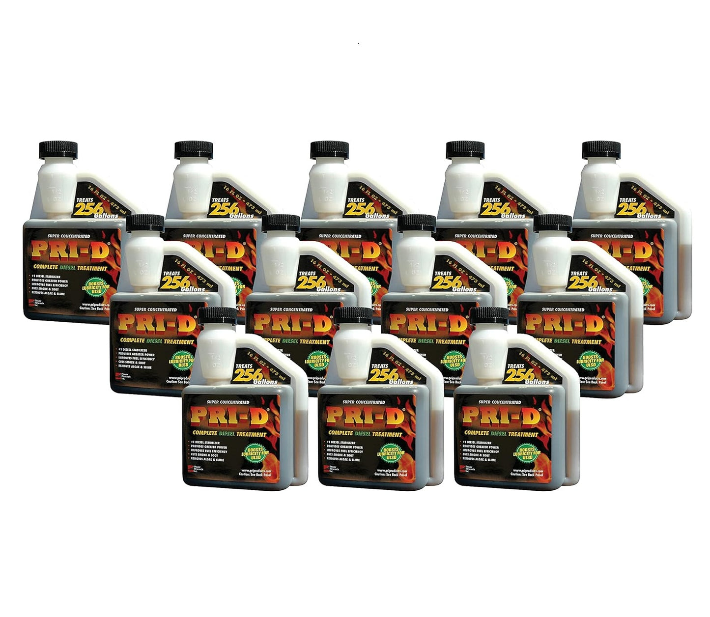 PRI-D Fuel Diesel Treatment for Lubricity & Stability Improved Performance, Maintenance, and Emissions Reductions, Maximum Lubricity Protection, Super Concentrated & Safe - 16 Oz 12 Pack