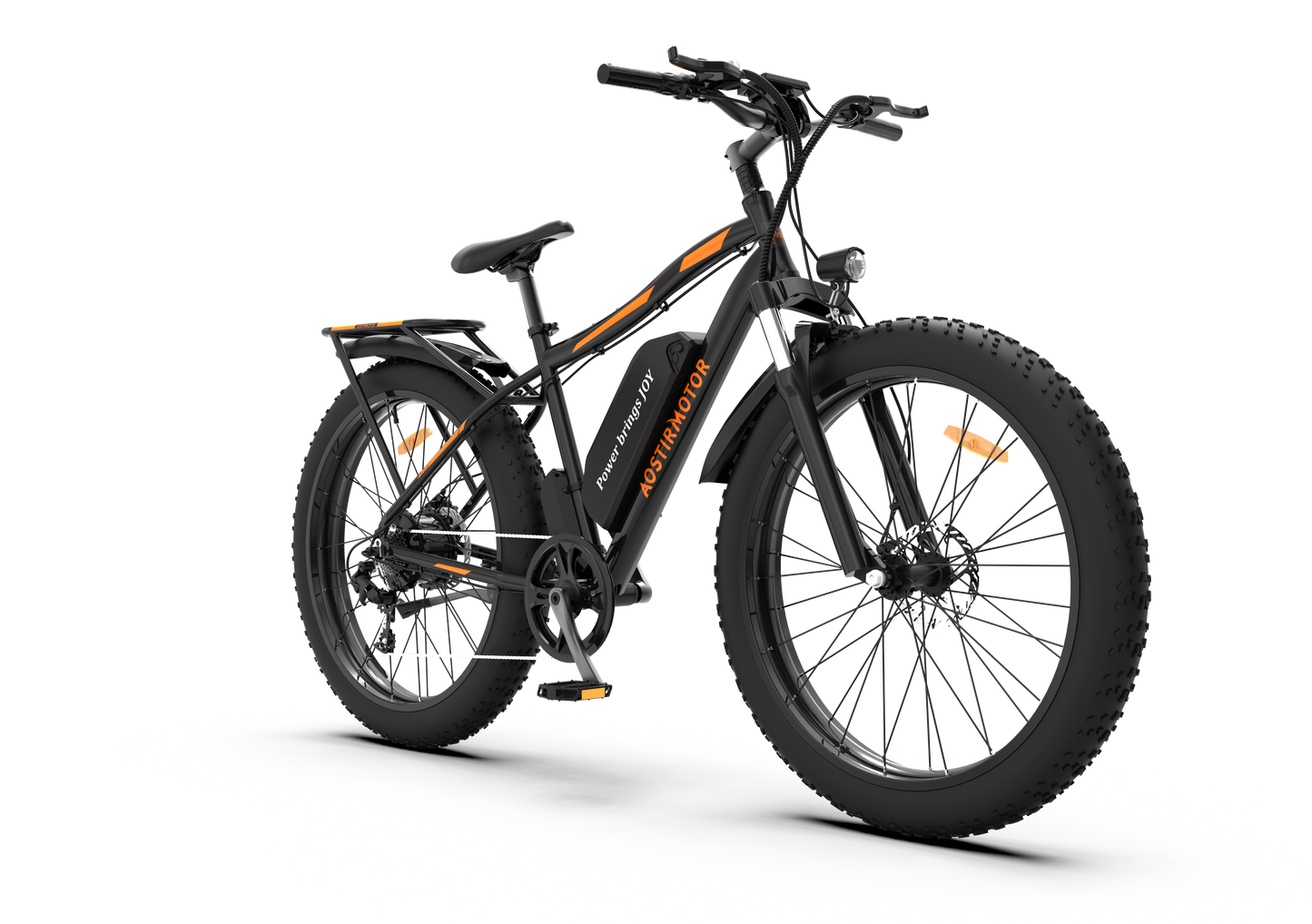 Aostirmotor Electric Mountain Bike, 750W Motor 48V 13AH Removable Lithium Battery Ebike with Rack, 26" 4.0 inch Fat tire Bike, Electric Bicycle for Adults