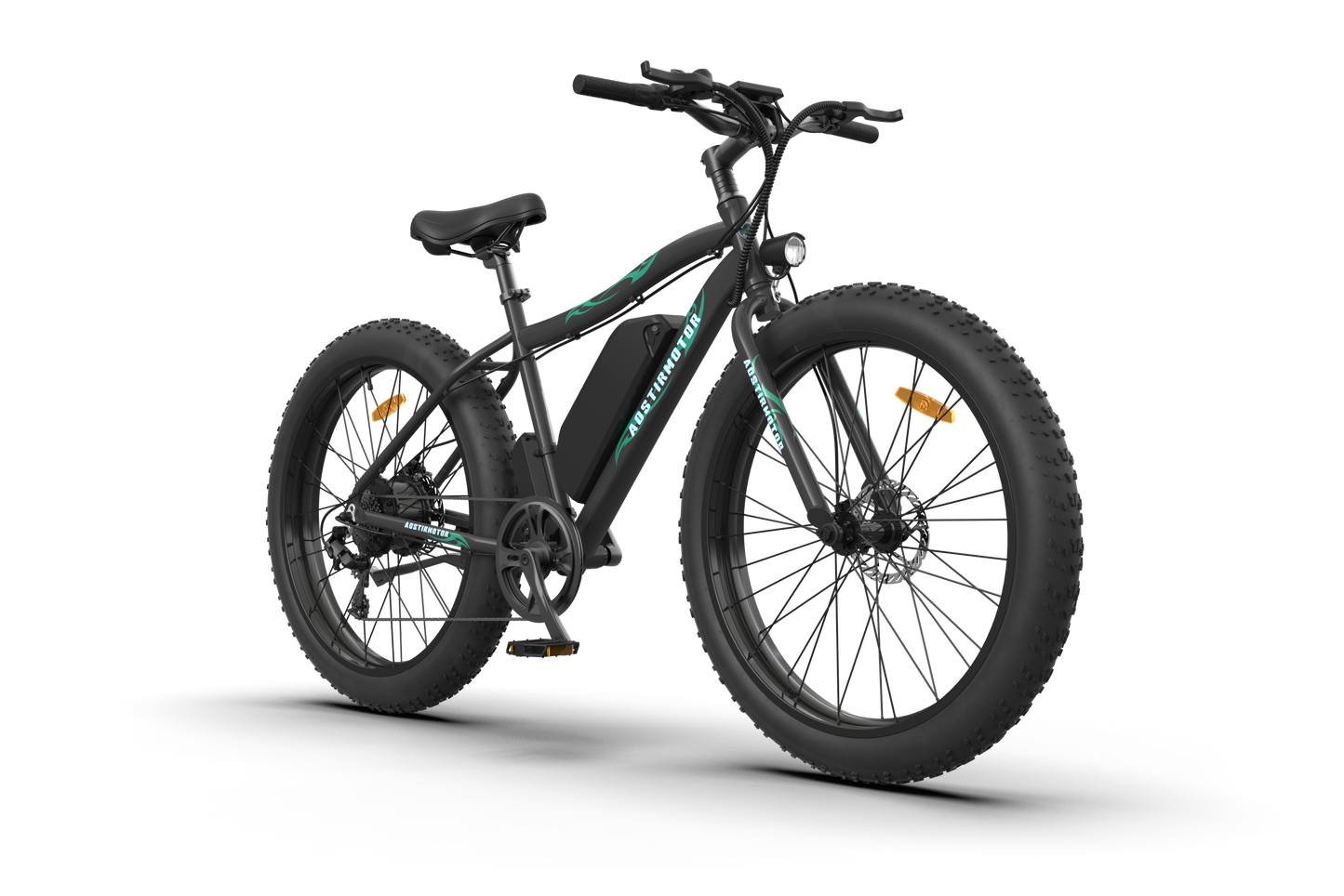 Aostirmotor Electric Mountain Bike 500W 36V 13Ah Ebike, 26x4.0 inch Fat Tire Ebike, Electric Bike for Adults (Black)