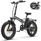 Aostirmotor Folding Electric Bike 20 inch Fat Tire , 750W Motor, 48V 12.5AH Removable Lithium Battery for Adults