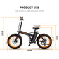 Aostirmotor Folding Electric Bike 20 inch Fat Tire , with 500W Motor, 36V 13AH Removable Lithium Battery,Ebikes for Adults（Black）