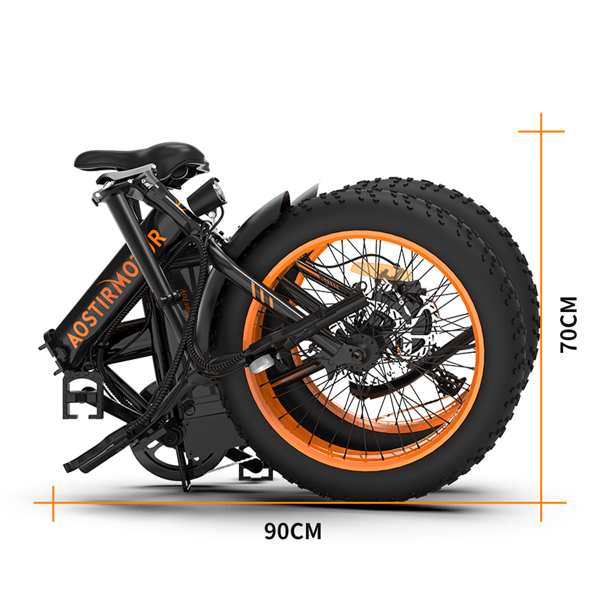 Aostirmotor Folding Electric Bike 20 inch Fat Tire , with 500W Motor, 36V 13AH Removable Lithium Battery,Ebikes for Adults（Black）