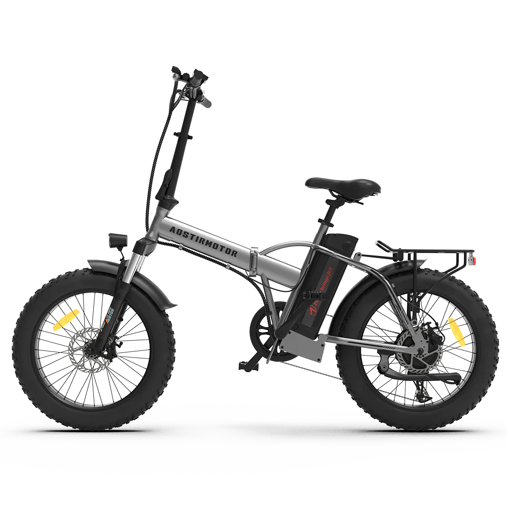 Aostirmotor Folding Electric Bike 20 inch Fat Tire , 750W Motor, 48V 12.5AH Removable Lithium Battery for Adults