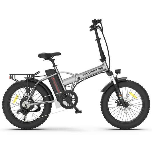 Aostirmotor Folding Electric Bike 20 inch Fat Tire , 750W Motor, 48V 12.5AH Removable Lithium Battery for Adults