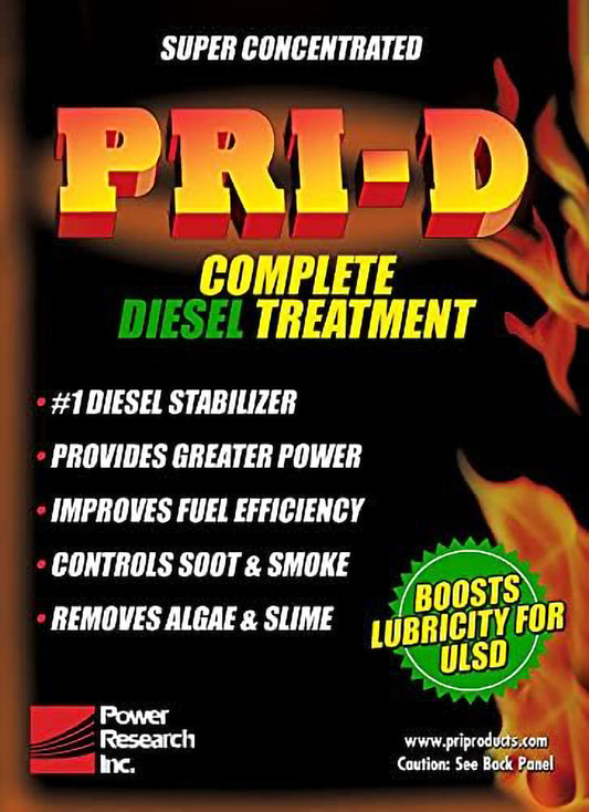 PRI-D Fuel Diesel Treatment for Lubricity & Stability Improved Performance, Maintenance, and Emissions Reductions, Maximum Lubricity Protection, Super Concentrated & Safe - 16 Oz 12 Pack