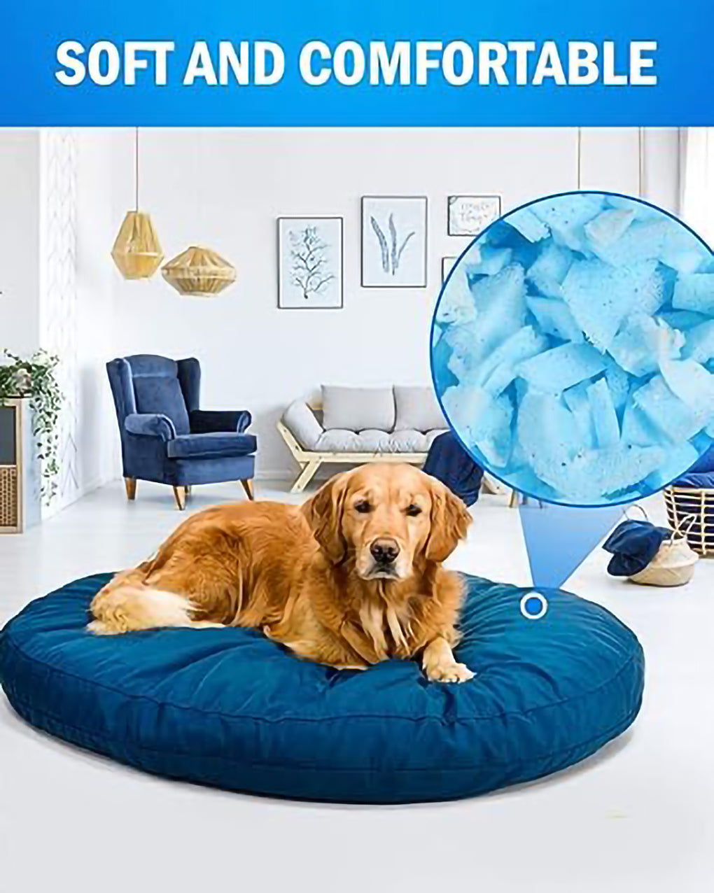 Premium Shredded Memory Foam Bean Bag Filler, Pillow Cushion Filling, Dog Bed, Craft, Pouf Refill, Poly Fill/Poly Fil Stuffing- Soft, Made in USA, Multi Color - 10 lbs