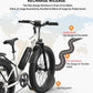 Aostirmotor Electric Mountain Bike, 750W Motor, 48V 13AH Removable Lithium Battery Ebike with Rack, 26" 4.0 inch Fat tire Bike, Electric Bicycle for Adults (White